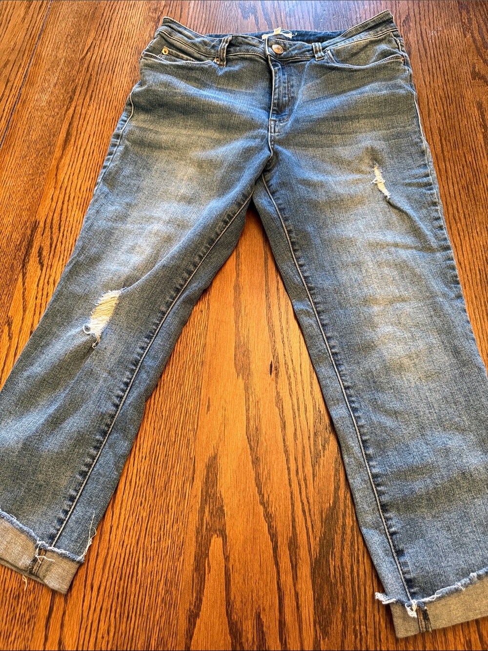 STS Blue Erin High Rise Distressed Jeans Womens 31 Released Hem Crop Ankle